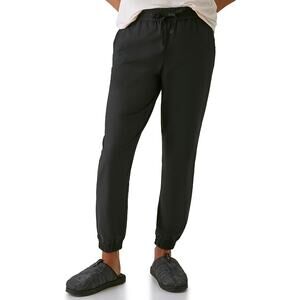 Bass Outdoors Womens Woven Sweatpants Small Black Drawstring Joggers NWT